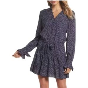 PAIGE Denisa Long Sleeve Floral Drop waist dress